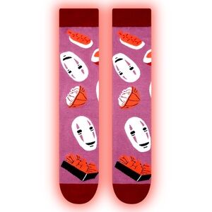 Studio Ghibli Spirited Away No-Face Food Allover Print Crew Socks
